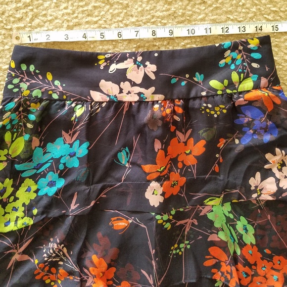 Zara Basic Printed Floral ruffled skirt sz M - Picture 6 of 8